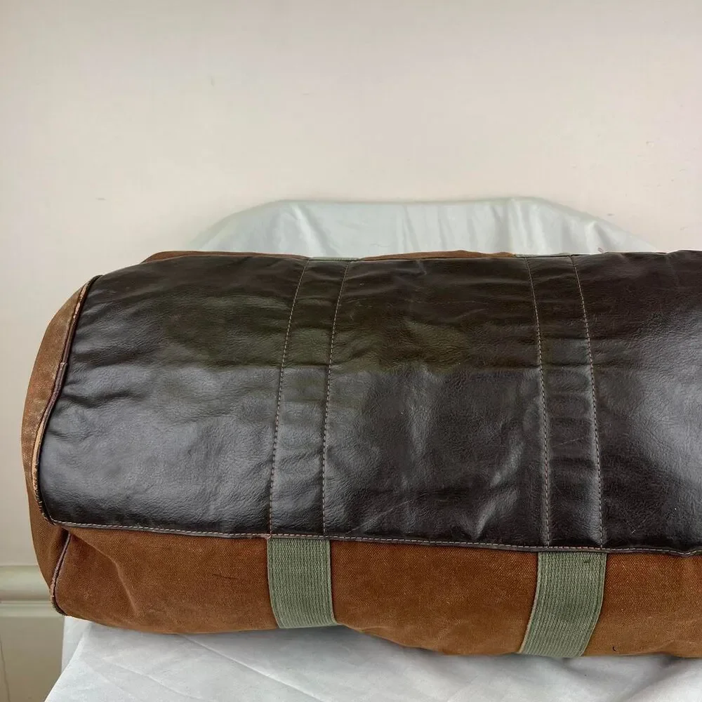 Vintage L.L. Bean Zipper Duffel Bag 80s Dark Brown